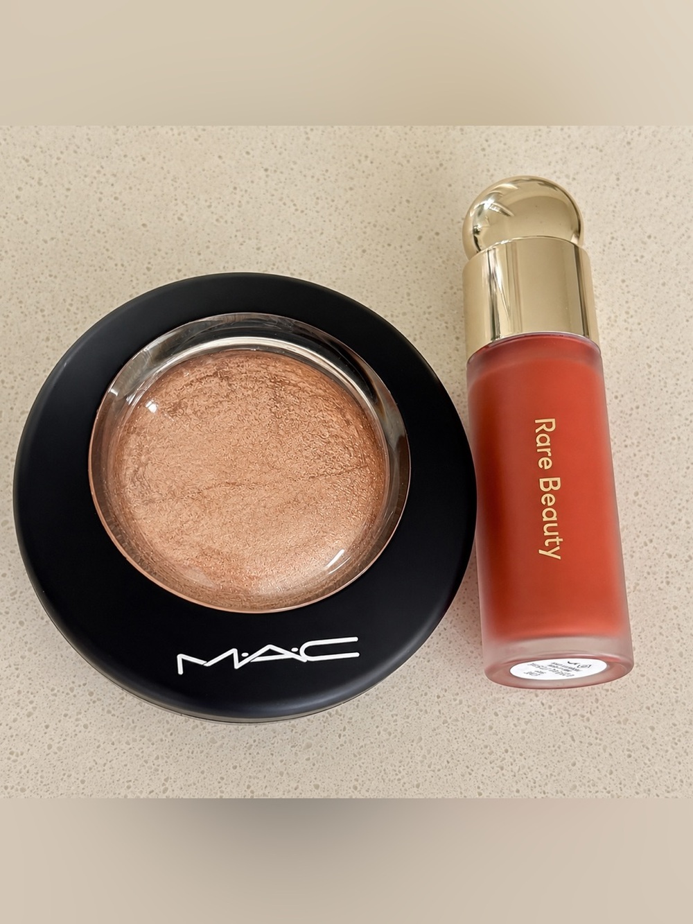 MAC Luxurious Mineralize Highlighter & Rare beauty Blush Bundle
